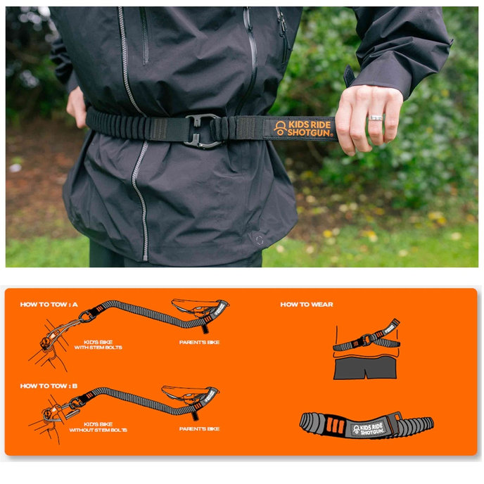 Lano na ťahanie bicykla Quick Fit čierne