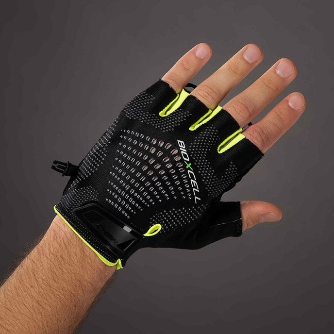 Cyklistické rukavice pre dospelých BioXCell Super Fly čierne/neónové žlté