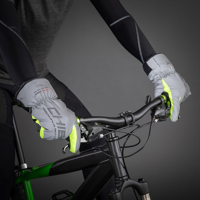 Zimné cyklistické rukavice pre dospelých Alaska Plus Šedé