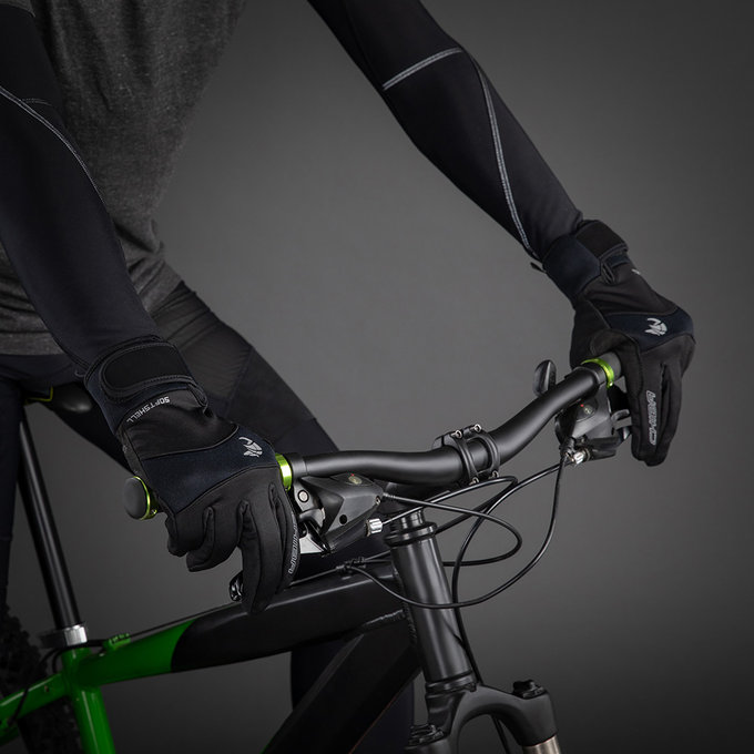 Zimné cyklistické rukavice pre dospelých Classic Čierna