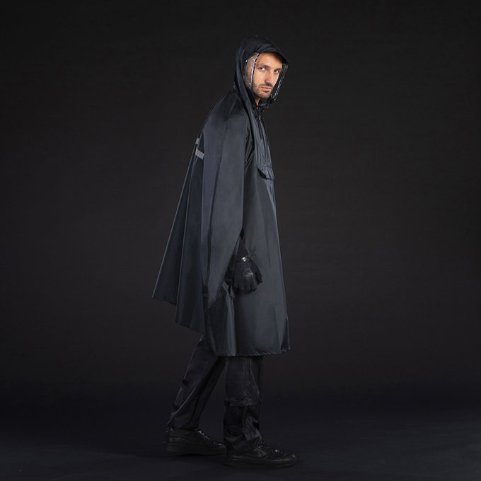 Pončo do dažďa pre dospelých čierne