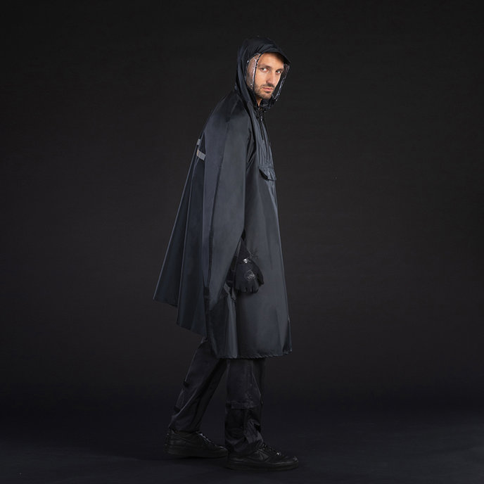 Pončo do dažďa pre dospelých čierne