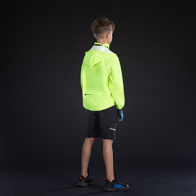 Detská bunda do dažďa neónovo žltá