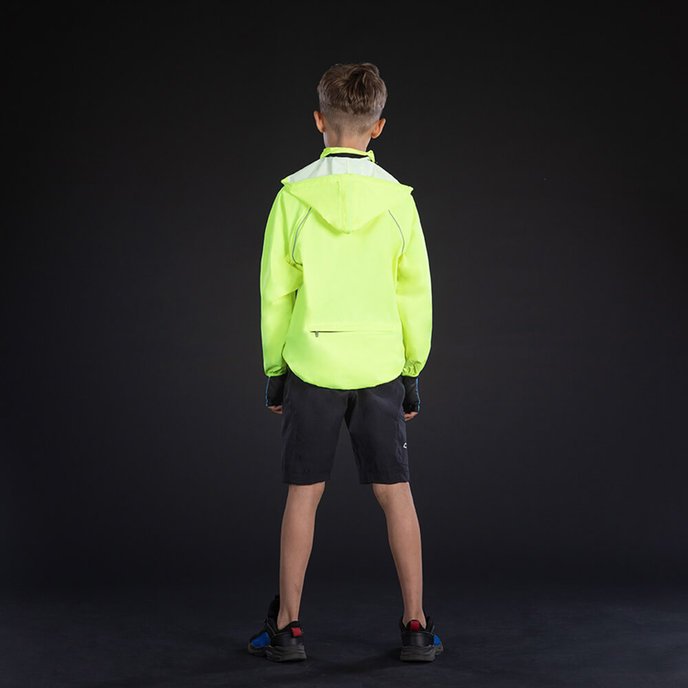 Detská bunda do dažďa neónovo žltá