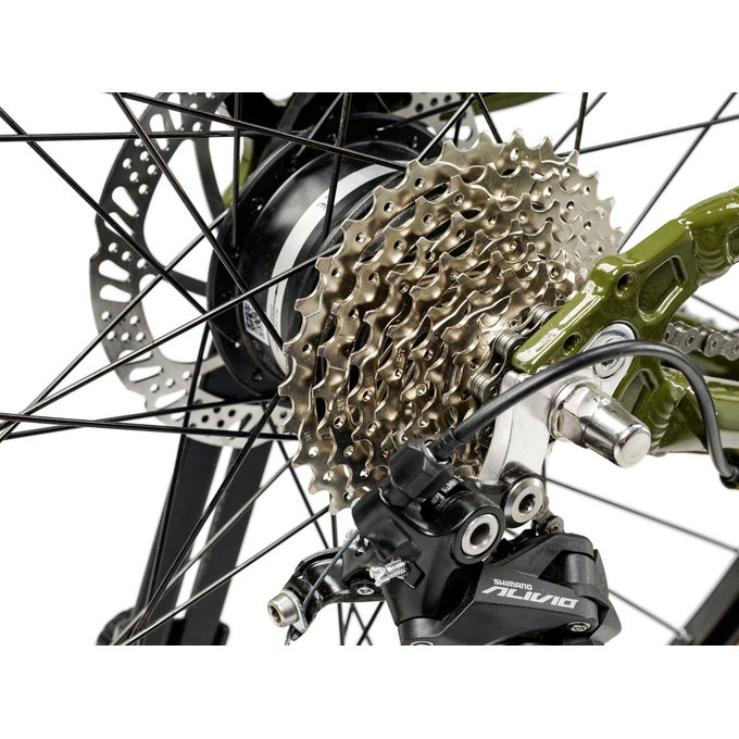 Detský elektrobicykel e-troX race 26 Zoll 9-Gang olivová/béžová (od 145 cm)