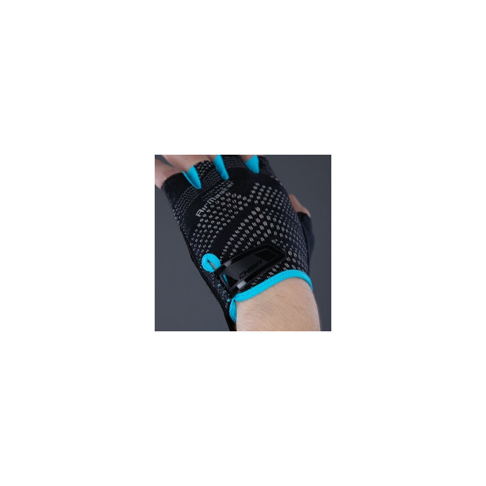 Cyklistické rukavice pre dospelých Air Master čierne/tyrkysové