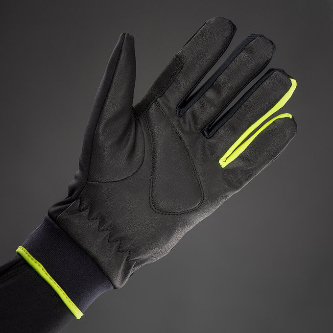 Zimné cyklistické rukavice pre deti Kids Waterproof čierne/neónovo žlté