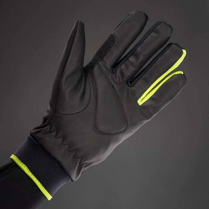 Zimné cyklistické rukavice pre deti Kids Waterproof čierne/neónovo žlté