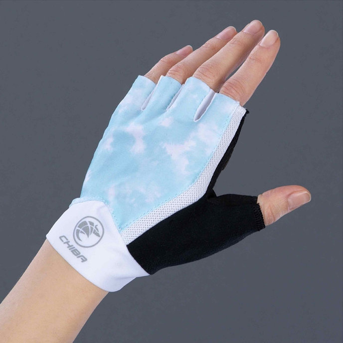 Cyklistické rukavice pre ženy Lady Tie Dye svetlomodré