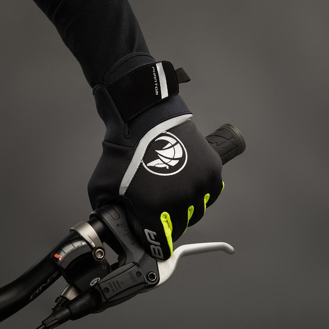 Zimné cyklistické rukavice pre dospelých Phantom čierna/neónovožltá