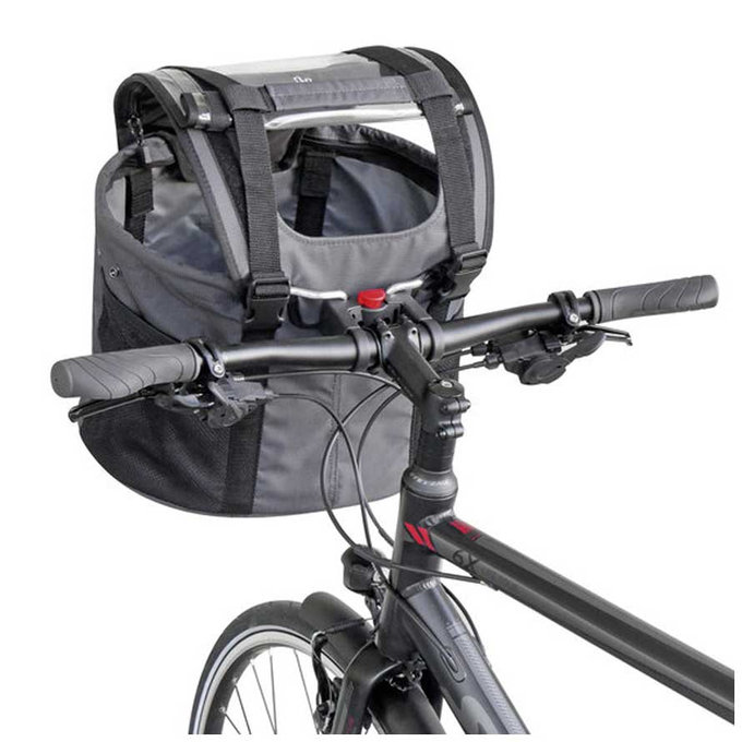 DOGGY taška na riadidlá pre psa sivá