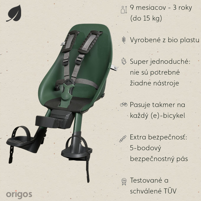 Predná sedačka BIO na bicykel s adaptérom