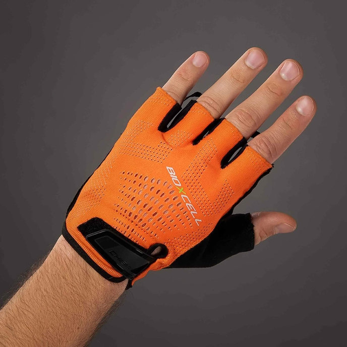 Cyklistické rukavice pre dospelých BioXCell Super Fly oranžové/čierne
