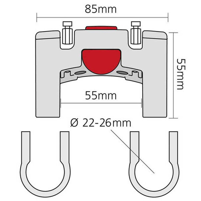 Adaptér na riadidlá Ø 22–26 mm
