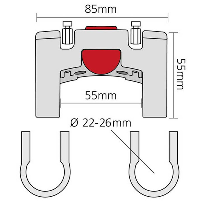 Adaptér na riadidlá Ø 22–26 mm