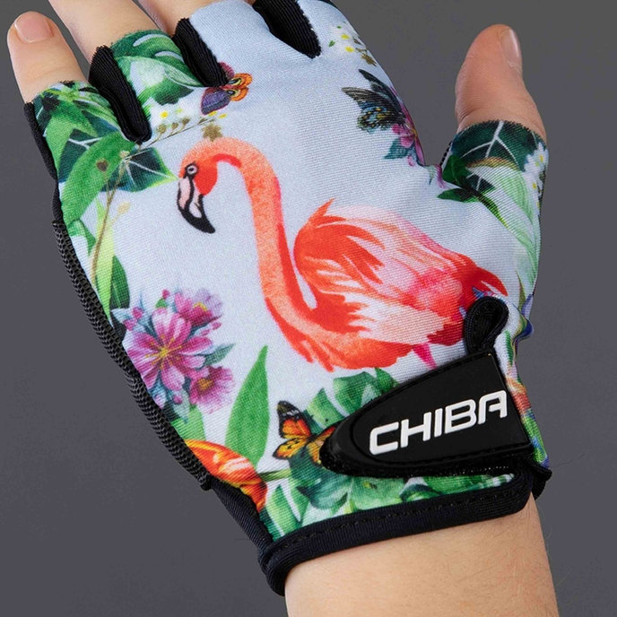 Cyklistické rukavice pre deti COOL KIDS Plameniak