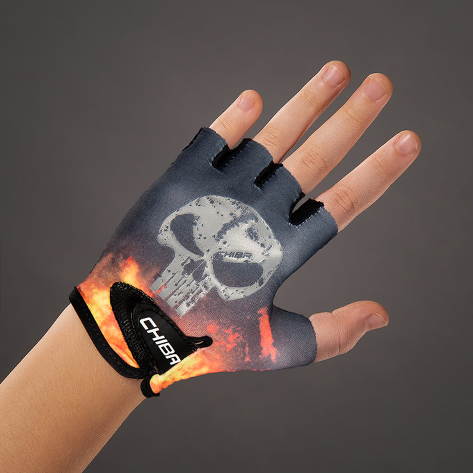 Cyklistické rukavice pre deti Cool Kids Lebka