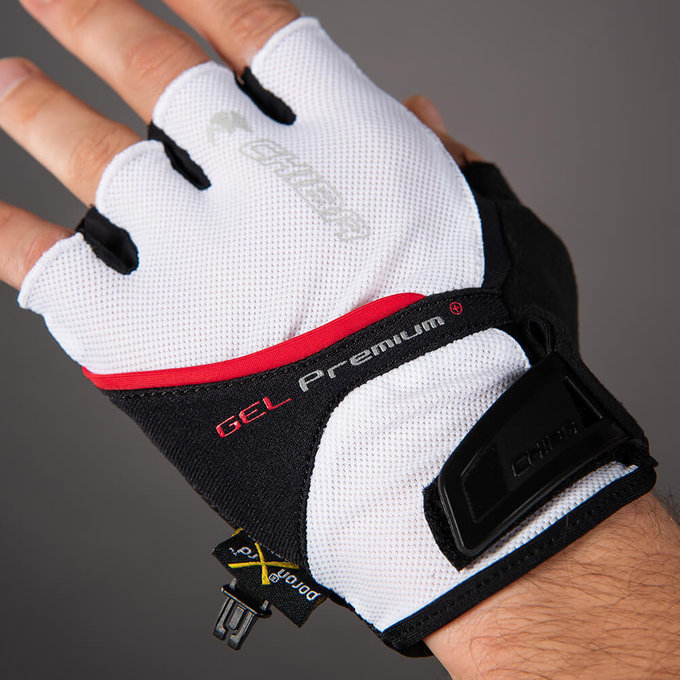 Cyklistické rukavice pre dospelých Gel Premium biele