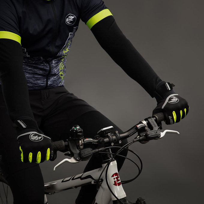Zimné cyklistické rukavice pre dospelých Phantom čierna/neónovožltá
