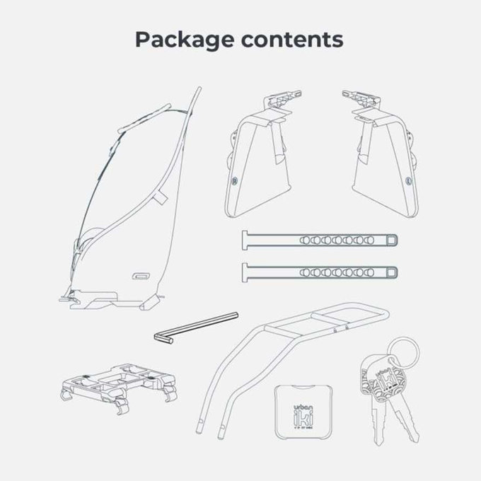 Zadná sedačka Ta-ke na bicykel s adaptérom a nosičom na rám SET