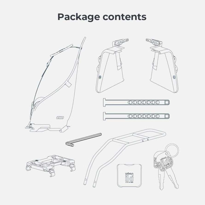 Zadná sedačka Ta-ke na bicykel s adaptérom a nosičom na rám SET