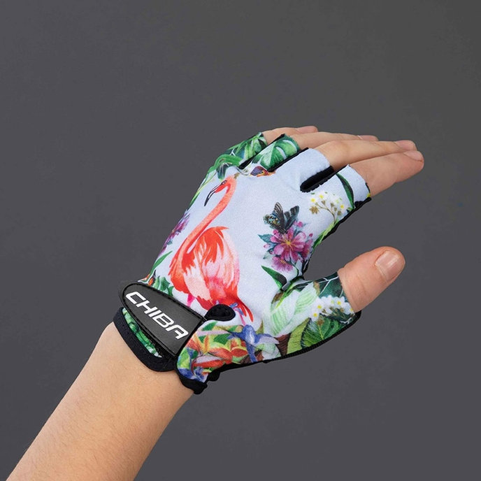 Cyklistické rukavice pre deti COOL KIDS Plameniak