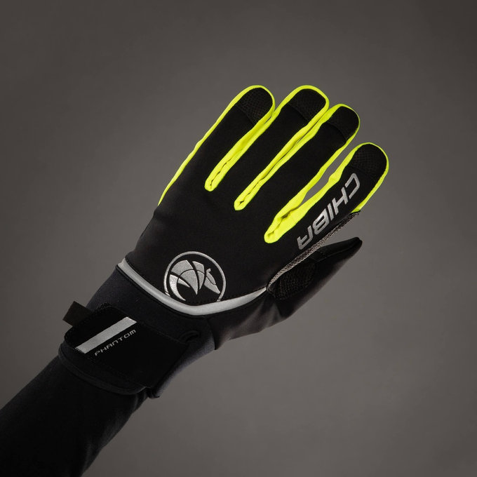 Zimné cyklistické rukavice pre dospelých Phantom čierna/neónovožltá