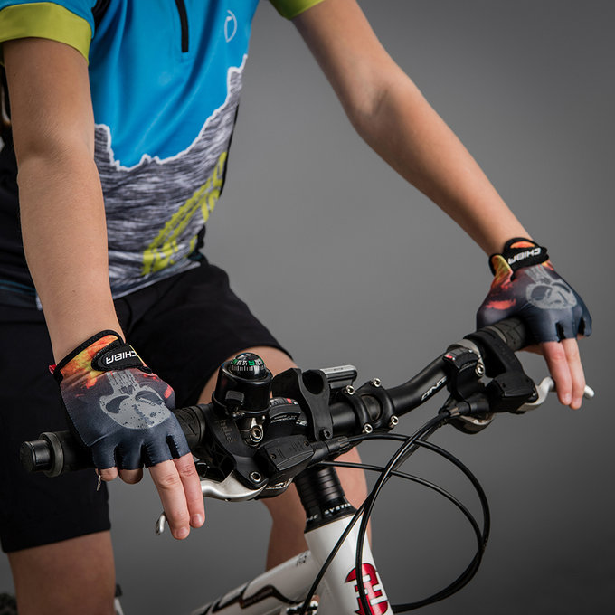 Cyklistické rukavice pre deti Cool Kids Lebka