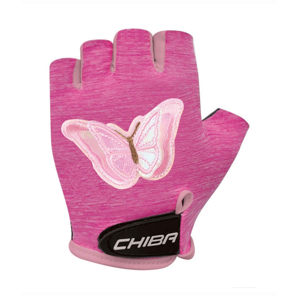 Chiba Detské cyklistické rukavice Cool Kids butterfly M, Ružová