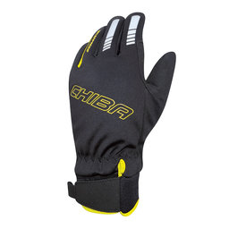 Zimné cyklistické rukavice pre deti Kids Waterproof čierne/neónovo žlté