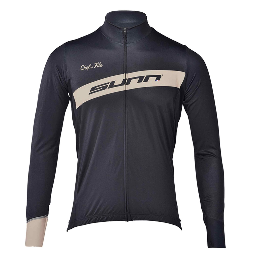 SUNN Cyklistický dres dlhý rukáv, pánsky, čierny, Čierna