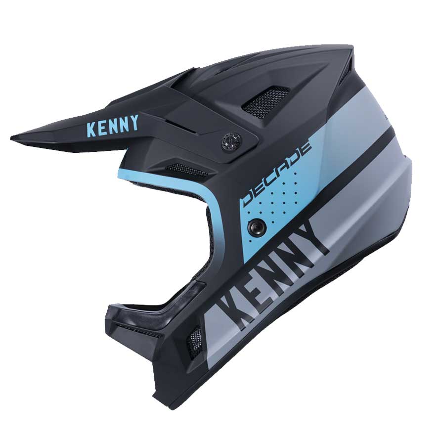 KENNY Cyklistická prilba DECADE Smash black turquoise mat L, Čierna/Sivá/Modrá