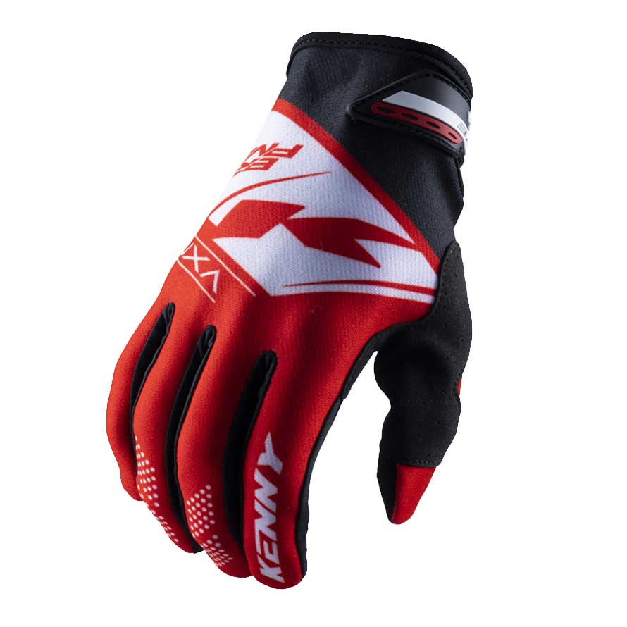 KENNY Cyklistické rukavice BRAVE RED 8, Čierna/Červená