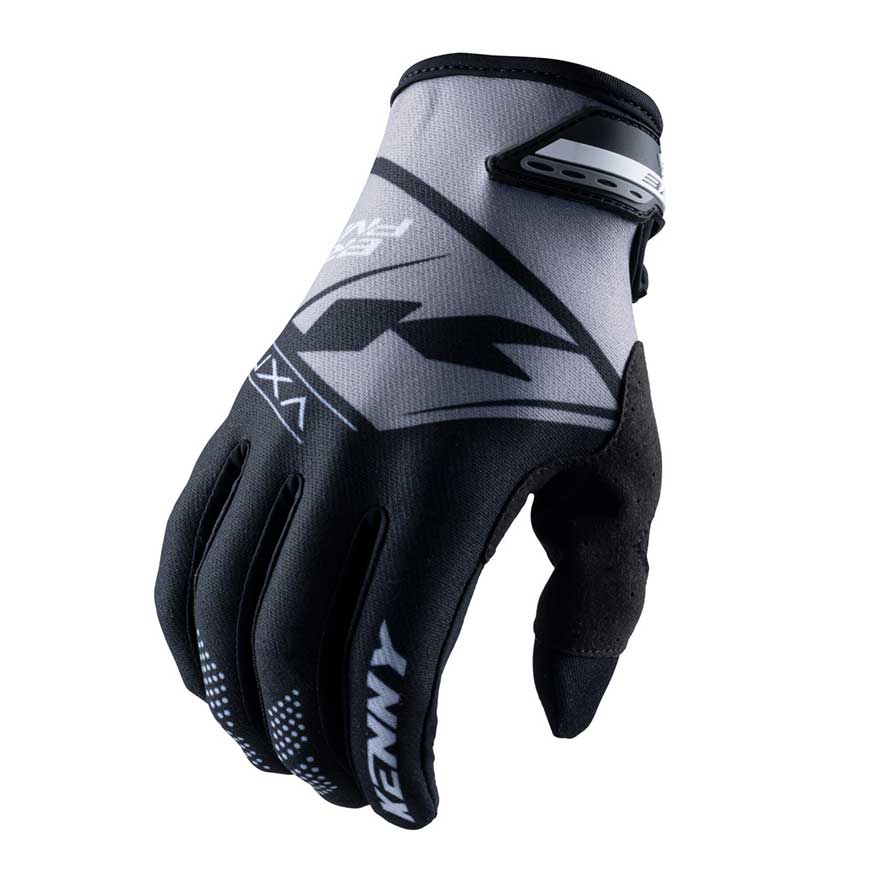 KENNY Cyklistické rukavice BRAVE BLACK 11, Čierna/Sivá
