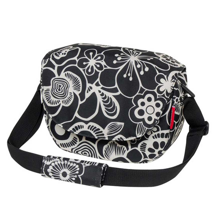 KLICKfix Taška na riadidlá FUNBAG Čierna FLEUR, Čierna/Sivá/Žltá/Modrá/Červená/Hnedá