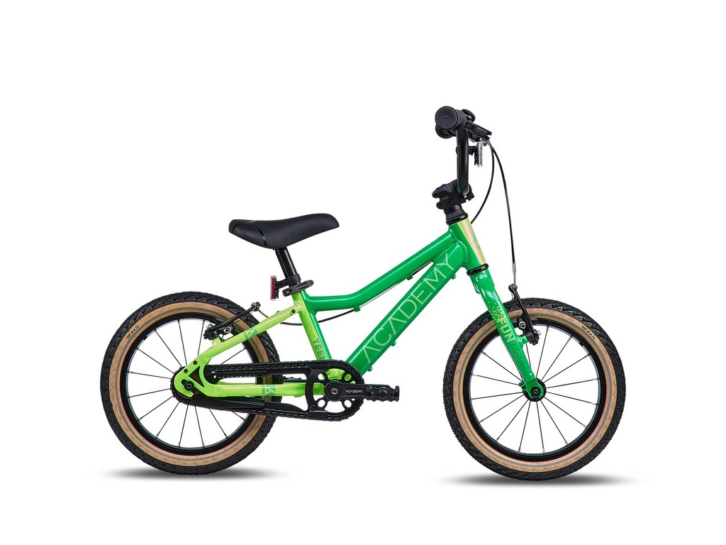 ACADEMY Detský bicykel Grade 2 Edition FUNtasy - 14" 2025, Zelená/Ružová/Modrá