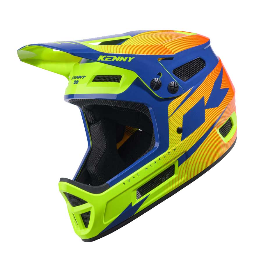 KENNY Cyklistická prilba DOWNHILL ELITE Navy Neon Yellow 2025 S, Zelená/Žltá/Oranžová