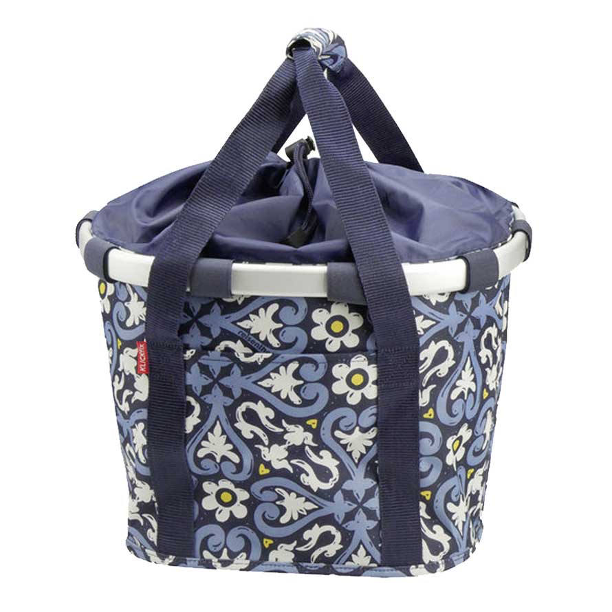 KLICKfix Košík na riadidlá Reisenthel GT Floral, Čierna/Sivá/Modrá/Béžová