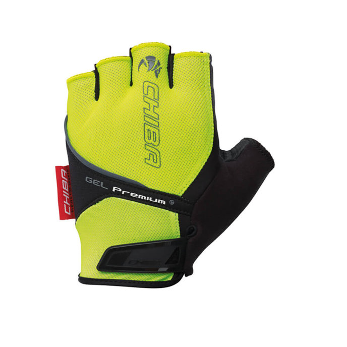 Cyklistické rukavice pre dospelých Gel Premium neónové žlté