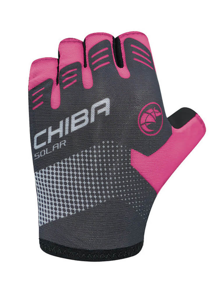 Chiba Cyklistické rukavice Solar magenta PINK S, Čierna/Ružová